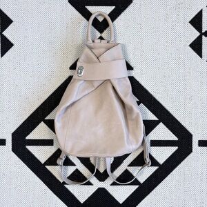 Garnet Hill Lucca Leather Backpack in Light Taupe/Beige